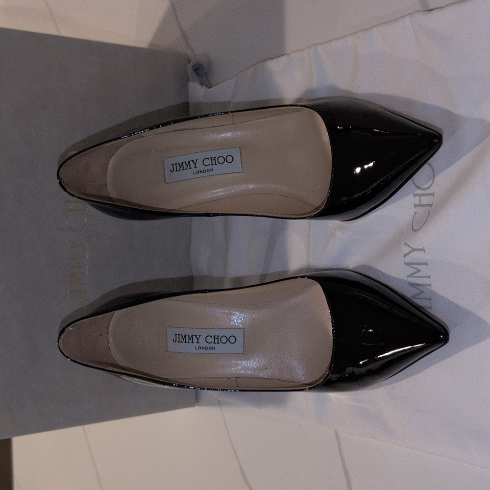 Jimmy Choo Abel In Black Patent. Size 39.